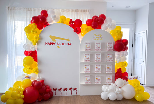 ππ In-N-Out Themed Balloon Setup β The Balloon Pop Co. Brings California Style to Your Celebration! π