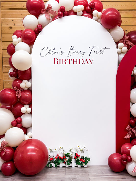 THE SWEETEST FIRST BIRTHDAY EVER: STRAWBERRY BALLOON DECOR AT LITTLE ELEPHANTS PLAY SPACE