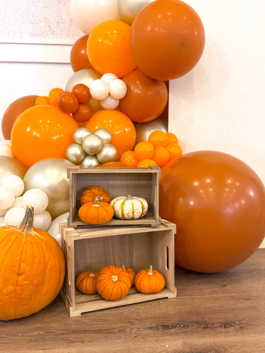 Cozy and Magical: Pumpkin-Themed Baby Shower Balloon Decor