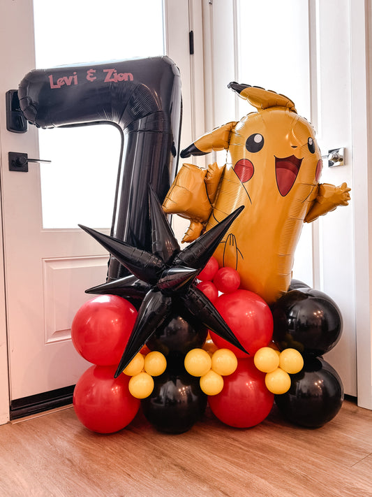 pokemon balloon backdrop for birthday parties | The Balloon Pop Co