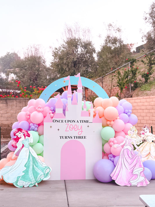 princess balloon arch for birthday parties | The Balloon Pop Co